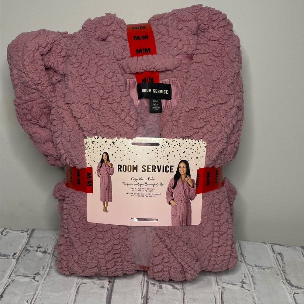 Room Service Cozy Pink Wrap Robe